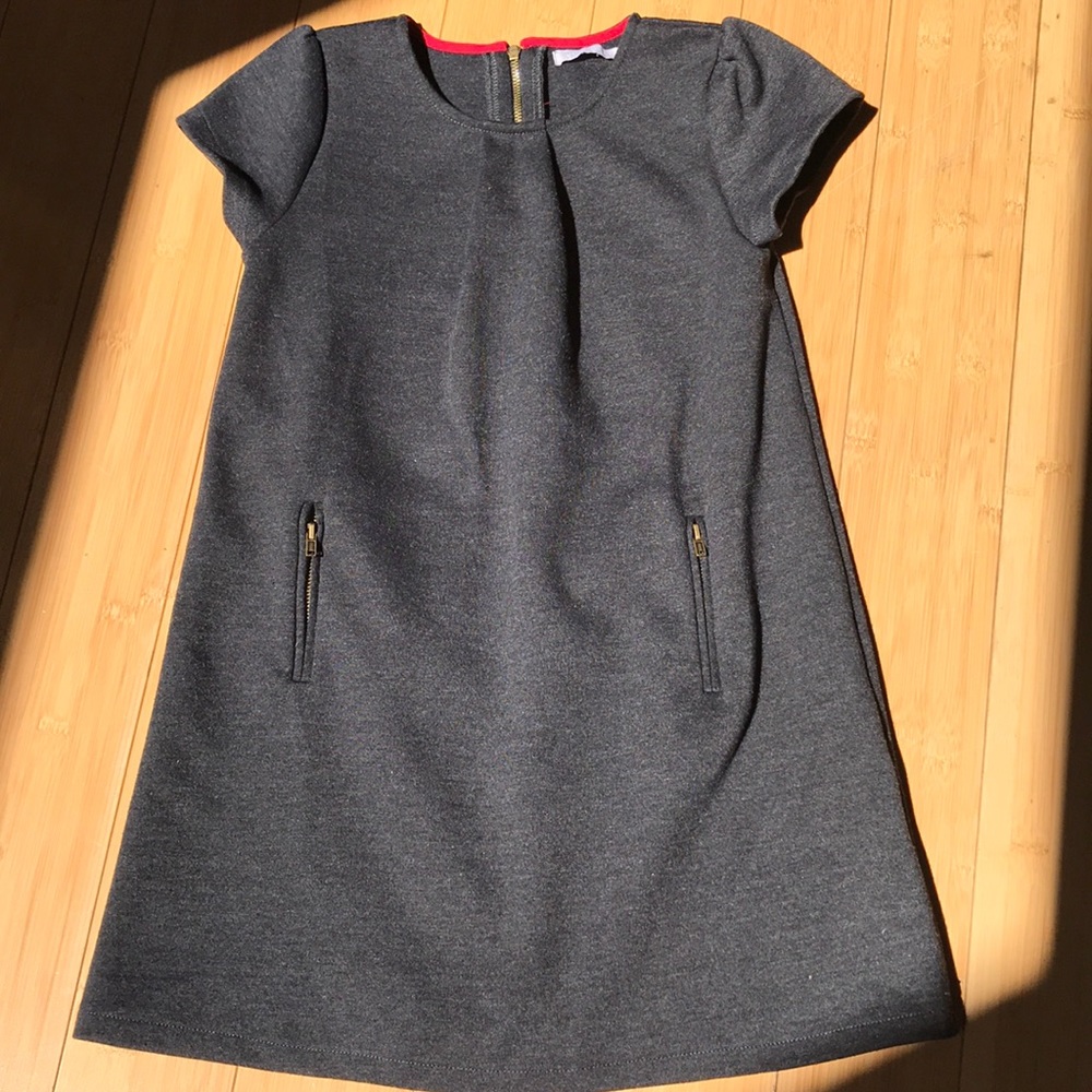 French chic, grey girls A- line dress